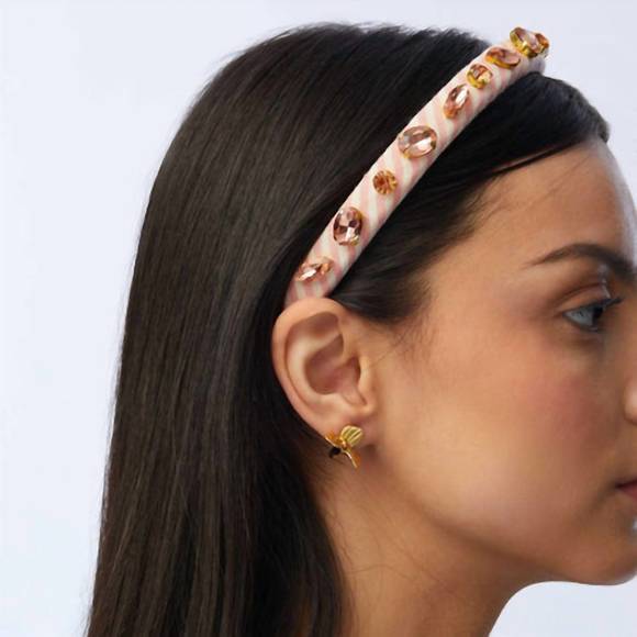 NEW LELE SADOUGHI women's ballet slipper gigi headband in pink embellished seers